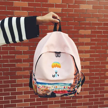 

Landscape Embroidery Printing Backpack Women Casual Canvas Backpack School Bags For Teenager Girls Four Design Rucksack Mochila