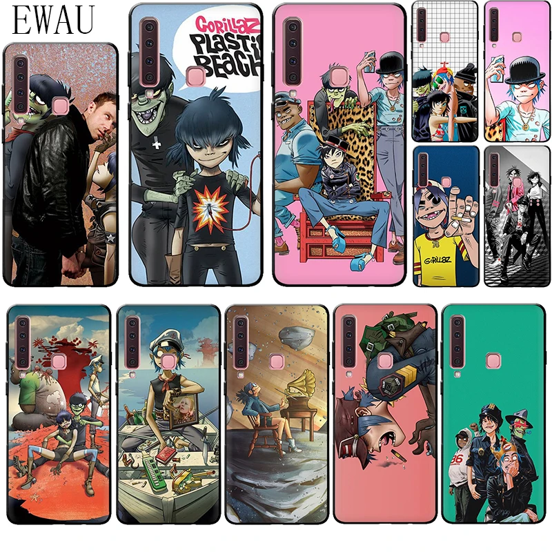 Силиконовый чехол для телефона EWAU с лодкой Gorillaz Illust Music Samsung A2 Core A5 A6 plus A7 A8 A9 A10s 20s 20E