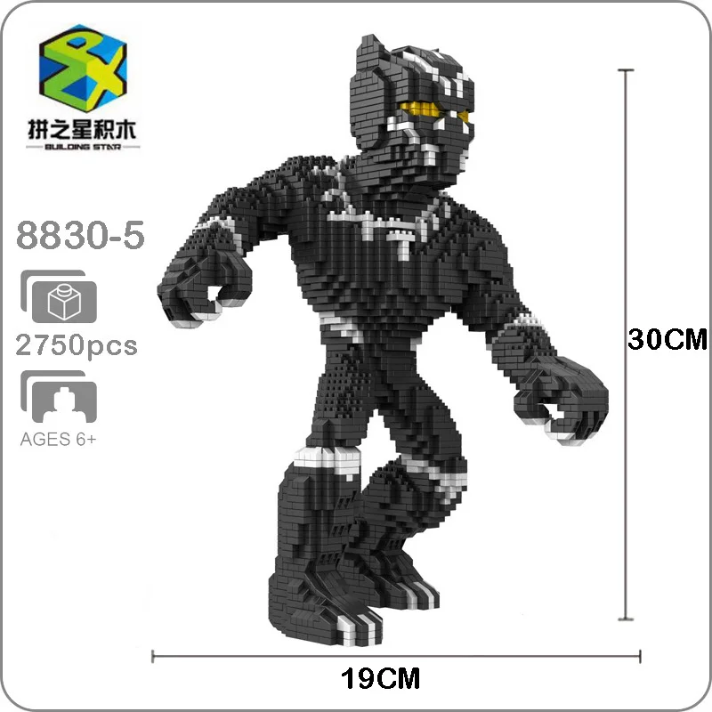 Black Panther DIY 3D Model Diamond Mini Building Small Blocks