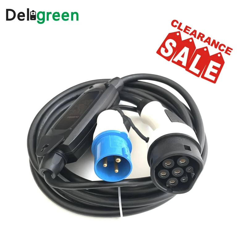 

Special offer 16A Duosida EVSE charger 62196 Type 2 Blue CEE Connector Electric Car Leve2 Model 2 Stock clearance