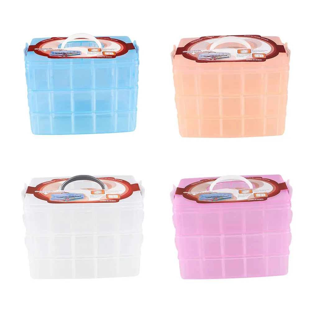 

Comstic Case Jewellery Transparen Box Storage W/ Cover Jewelry Makeup Case Craft Plastic Tool