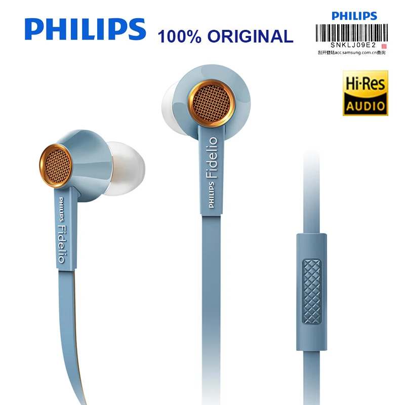 PHILIPS S2 Original HIFI Headsets High Resolution Fever Phone Call Wire Control with Wheat In-ear Earphone Support Official Test |