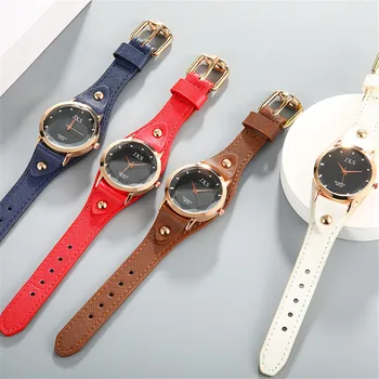 

OTOKY Quartz Watch Pu Leather Strap Watches Female High-end Brand Wristwatches Golden Bracelet Clock Crystal Sport Часы Мужские