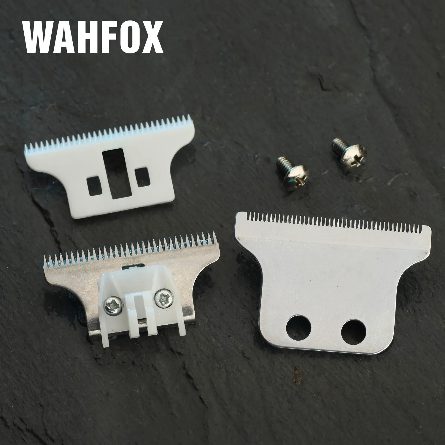 WAHFOX Pro Barber Trimmer Detailer Blades for 8081 Professional Hair Clipper Replacement Steel And Ceramic T-Cutter Blade skate sharpener blades sharpening tool conditioner accessory diamond professional grindstone small ice shoes