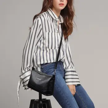 

Fashion Crossbody Bags Women Solid Double Layer Large Capacity Zipper Shoulder Messenger Bag PU Leather Soft Handbag