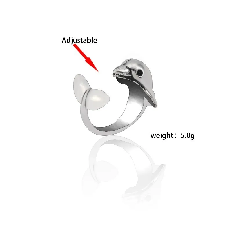 Gothic-Vintage-plata-Dolphin-Anillos-para-las-mujeres-anillo-de-acero-de-titanio-Hip-Hop-Biker (1)