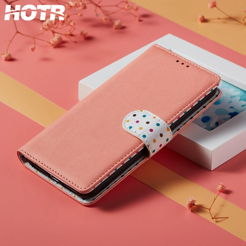 Luxury Dot PU Leather Case for iphone X XS XR Max 6 6s 7 plus 8 Flip Wallet Stand Full Cover with Rope | Мобильные телефоны и