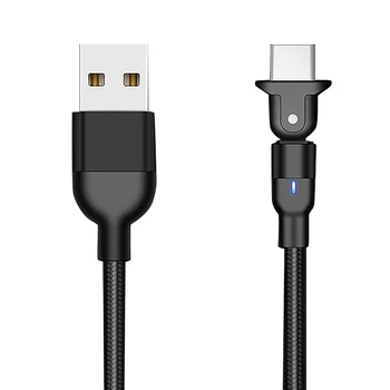 

180 Degrees Rotation 3A Fast Charging USB Cable Type C USB Phone Charger Cord Nylon Braided Data Cable for iPhone