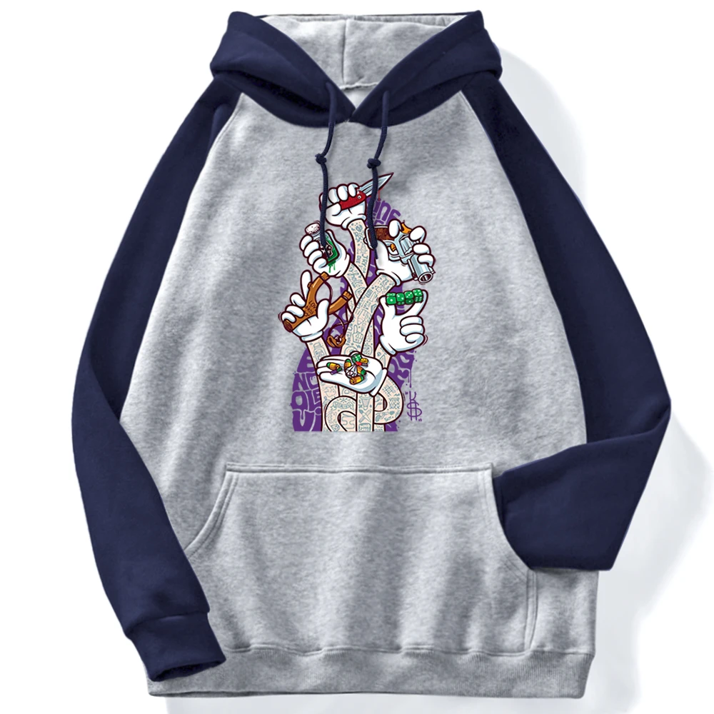 

Sweatshirts Six Hands Personalized Letters Printing Hoody Female Fashion Loose Womens Pullovers Korean Punk Raglan Sweatshirt