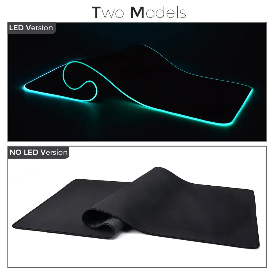 LED Light Mousepad RGB Keyboard Cover Desk-mat Colorful Surface Mouse Pad Waterproof Multi-size World Computer Gamer CS_voghion.com