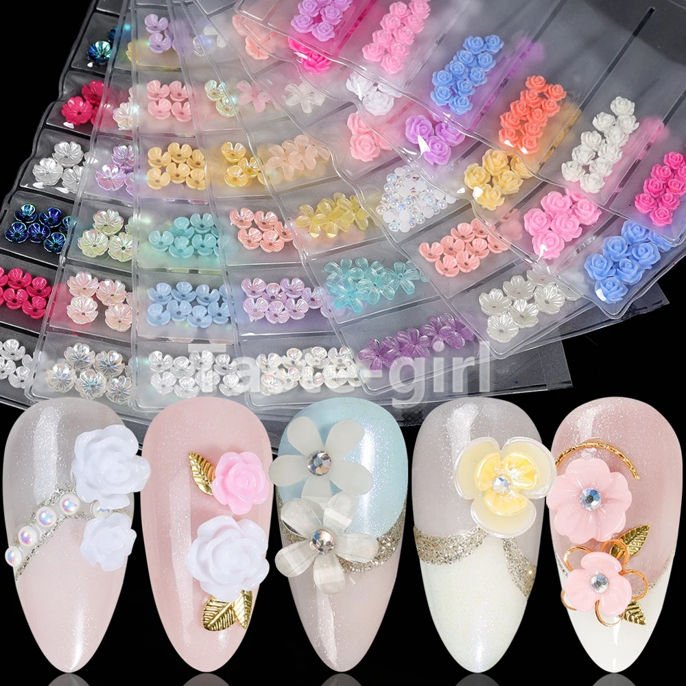 60PCSresinnailartdecorationsflowernailcharmsjewelrynails