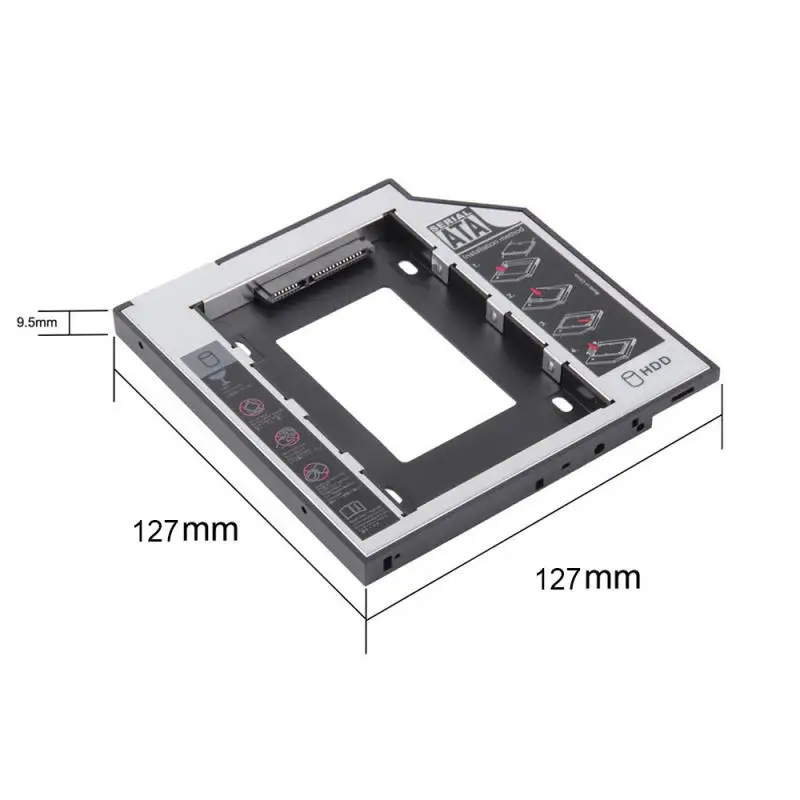 Universal SATA 2nd HDD SSD Hard Drive Caddy for 12.7mm CD / DVD-ROM Optical Bay for Laptop CD DVD ROM Optibay hdd enclosure external hard drive housing