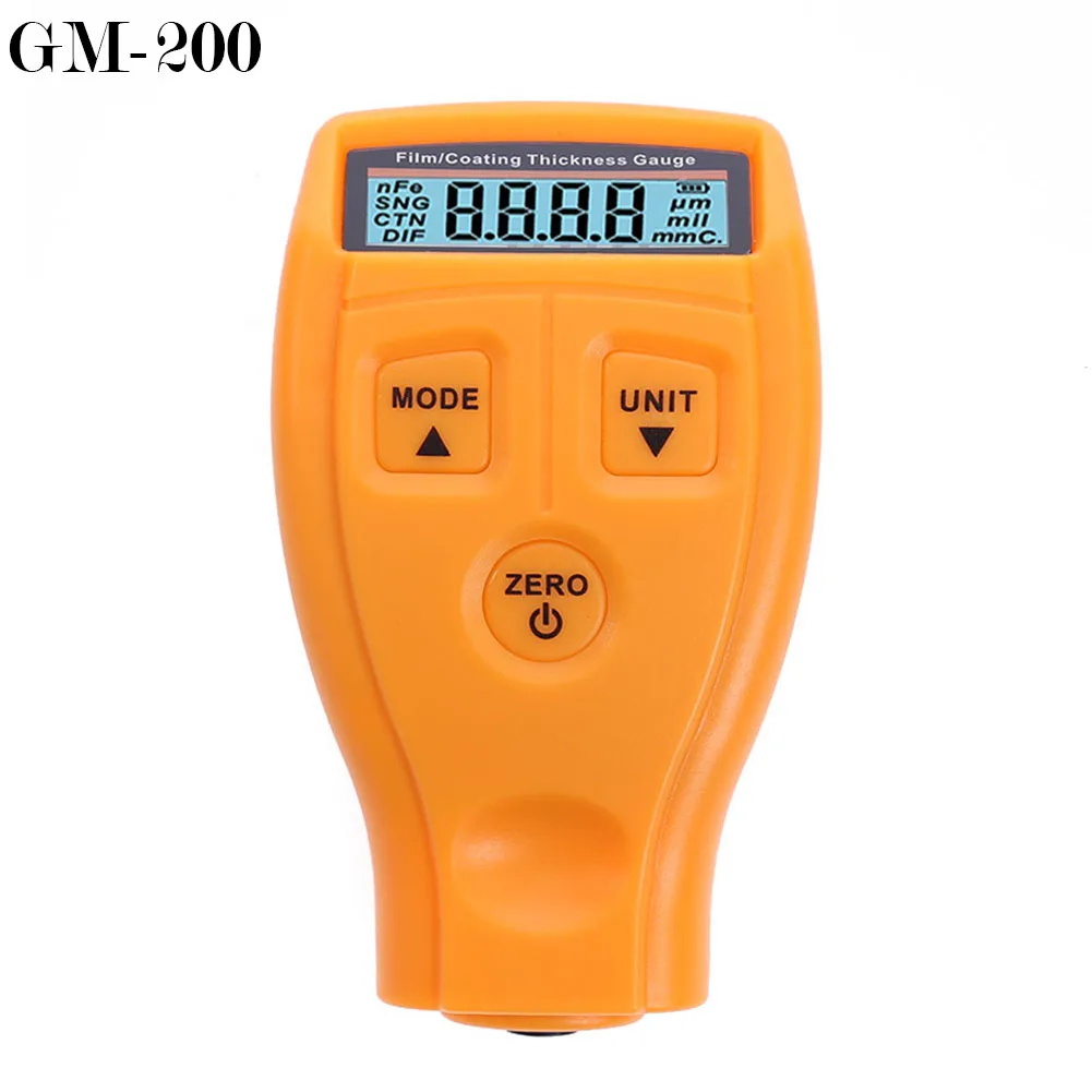 GM200-yellow GM200 цифровой прибор для измерения толщины краски с покрытием, тестер, Немагнитный прибор для измерения толщины поверхности автомобиля - Цвет: GM200-yellow