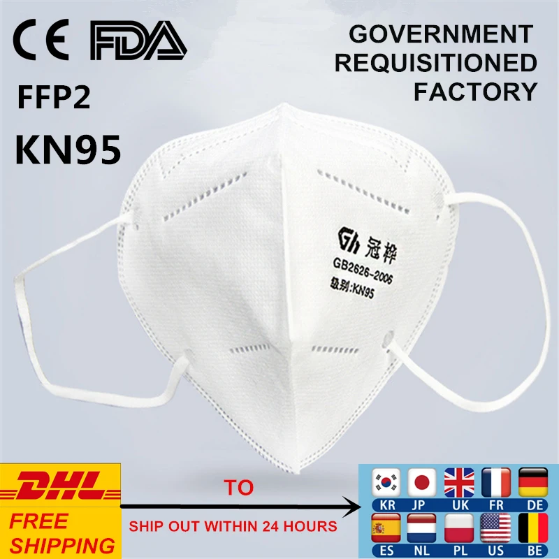 

DHL FREE Reusable Protective Face Mouth N95 Mask Anti Virus Flu Dust Surgical Masks KN95 Respirator FFP2 PM2.5 Filter Antivirus