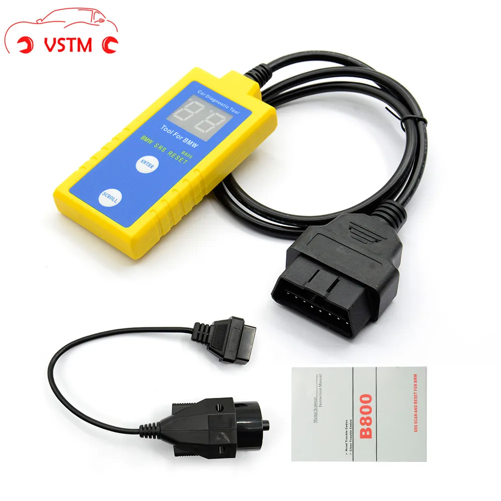 

Newest B800 SRS Scanner And Resetter Tool for BMW Fit E36 E46 E34 E38 E39 Z3 Z4 X5 B800 Airbag Scan