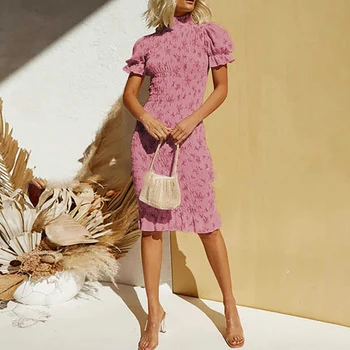 

Liva Girl 2020 Autumn Spring Women Short Sleeve Dress Bodycon Sexy Slim Fit O-neck Casual Dresses