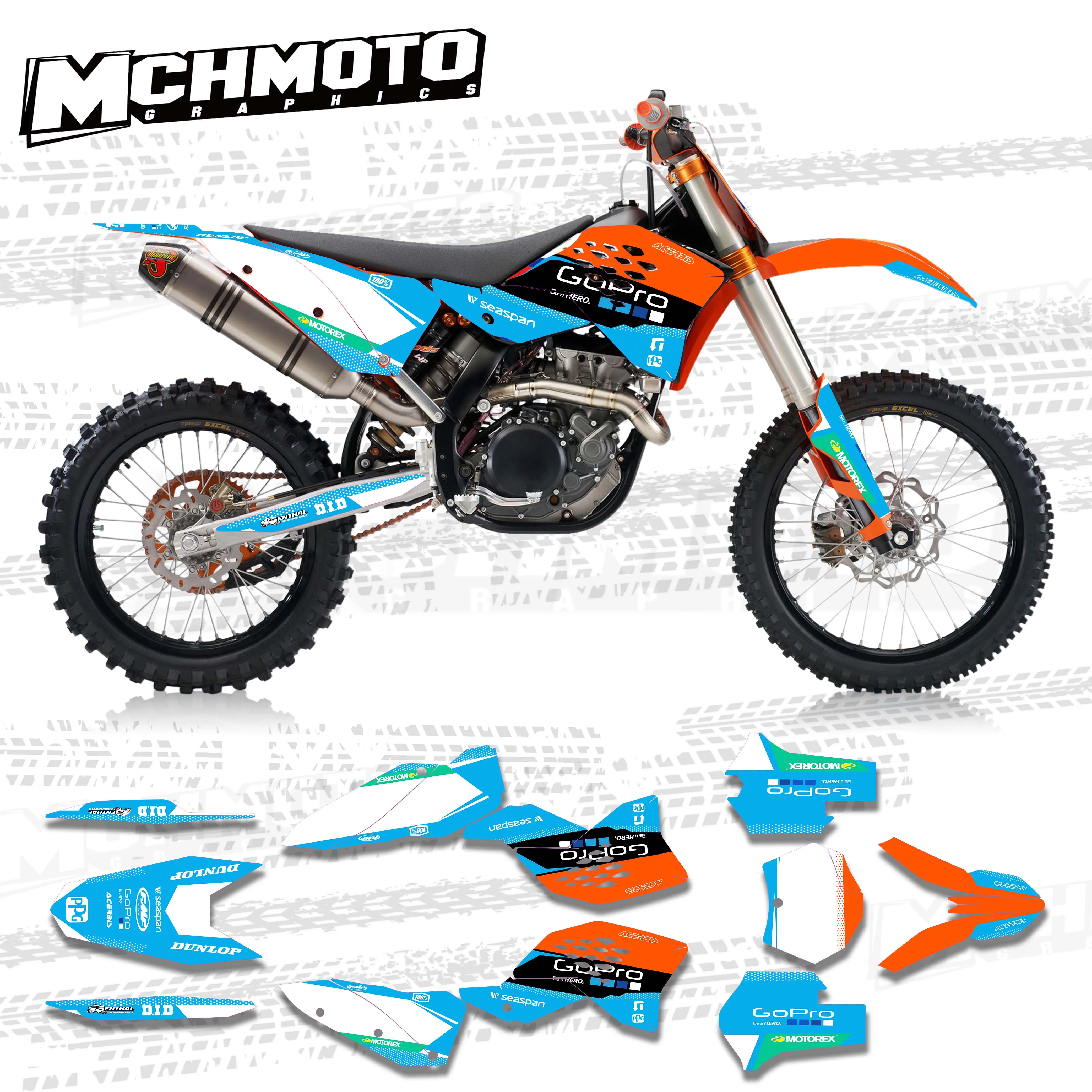 Full Graphics Decals Stickers Motorcycle Ktm Excf 450 Motorcycle