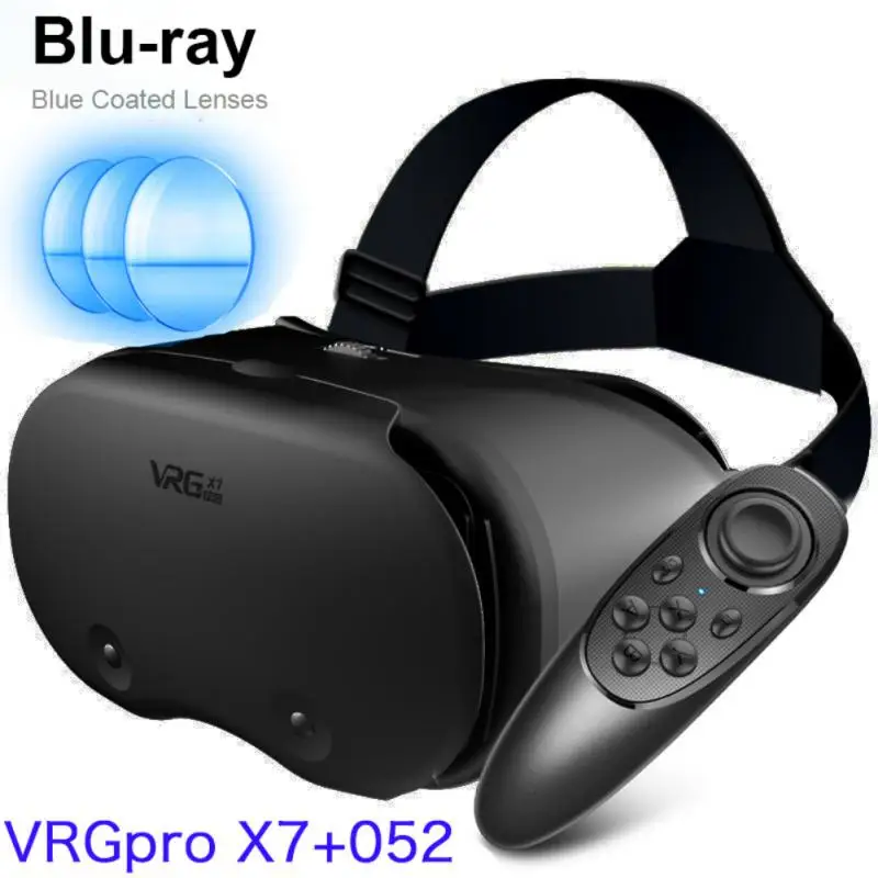 VR Virtual Reality 3D VRGPRO X7 Wide-Angle VR Glasses Stereo Headset Helmet For IOS Android Smartphone Wireless Rocker Devices 