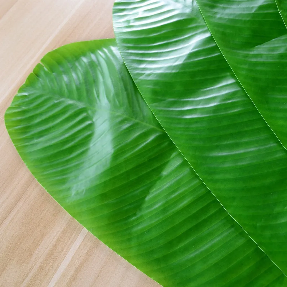 

Hawaiian Banana Leaf Table Mat Placemat Green Leaf Simulation Plant Table Flag Arrangement Decor Desktop Decoration