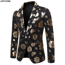 KLV мужской повседневный винтажный костюм с отложным воротником и длинным рукавом с цветочным принтом, мужской пиджак, свадебные вечерние платья 9916
