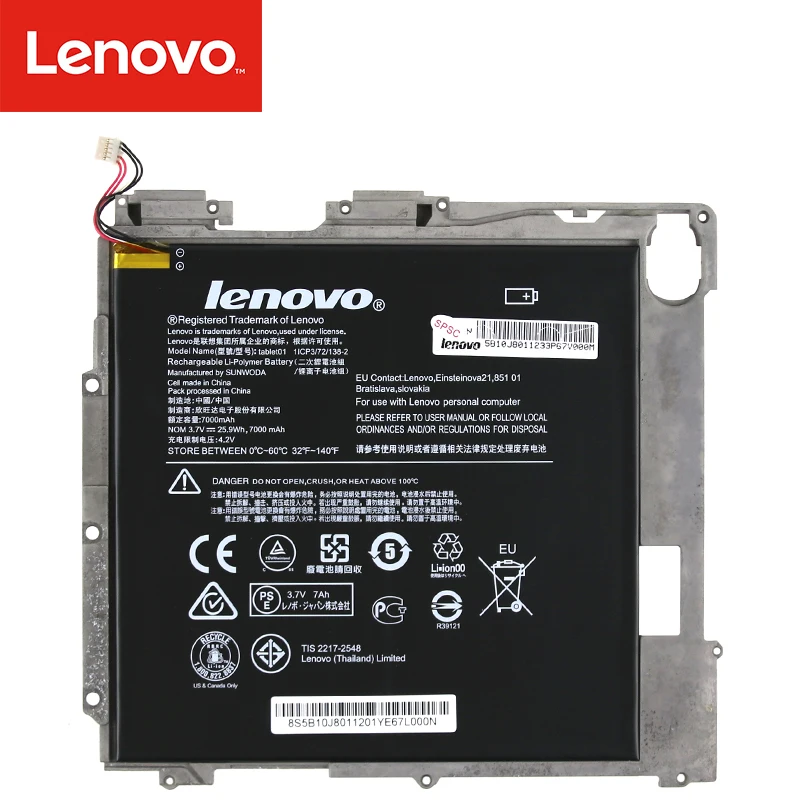  Original Laptop battery For Lenovo MIIX300 Series Tablet 1ICP3/72/138-2 tablet01 3.7V 25.9Wh 7000mA