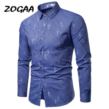 

ZOGAA 2020 New Irregular Pattern Shirt Men's Print Workout Summer Short Sleeve Slim Wild Casual Men's Wear