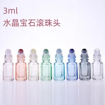 

3ML 6ml Crystal perfume roller bottle,roll on bottles for essential oils,recycled gemstone rollers essential oil roll on bottles