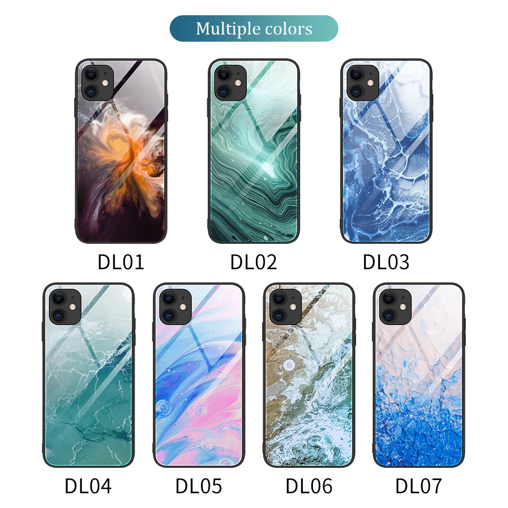 Camera Protection Shockproof Transparent Marble Phone Case For iPhone 11 Pro Max