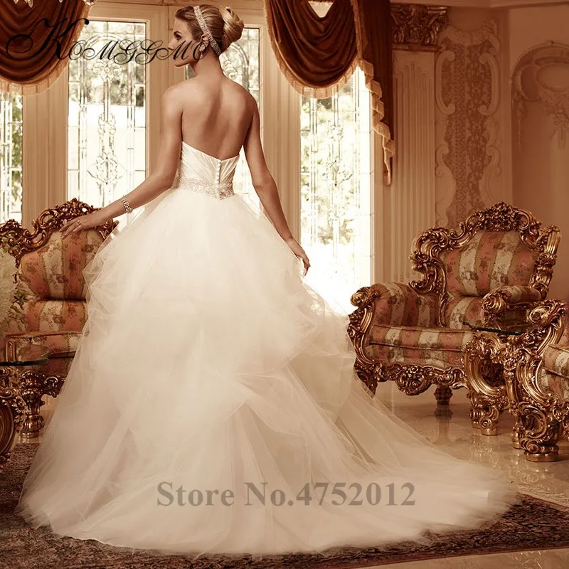 Vestidos De Novia Новое поступление Свадебное бальное платье без бретелек со шлейфом на заказ свадебное платье с открытой спиной