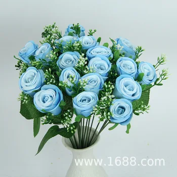 

High-quality Imitation Velvet 18 Head Spring mei lei Wedding Silk Flower Desktop Furnishings Decorative Artificial Rose Boquet H