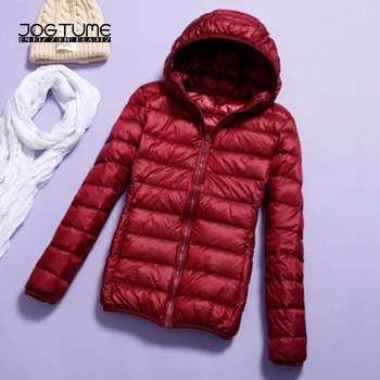 

2019 Spring Autumn Winter Women Hooded Jacket Overcoats Lightweight Thin Style Female Slim Coat Warm Duck Down Plus Size S-7XL