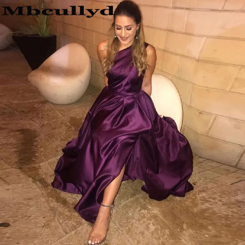 Mbcullyd сексуальное платье на одно плечо для выпускного вечера длинное 2020