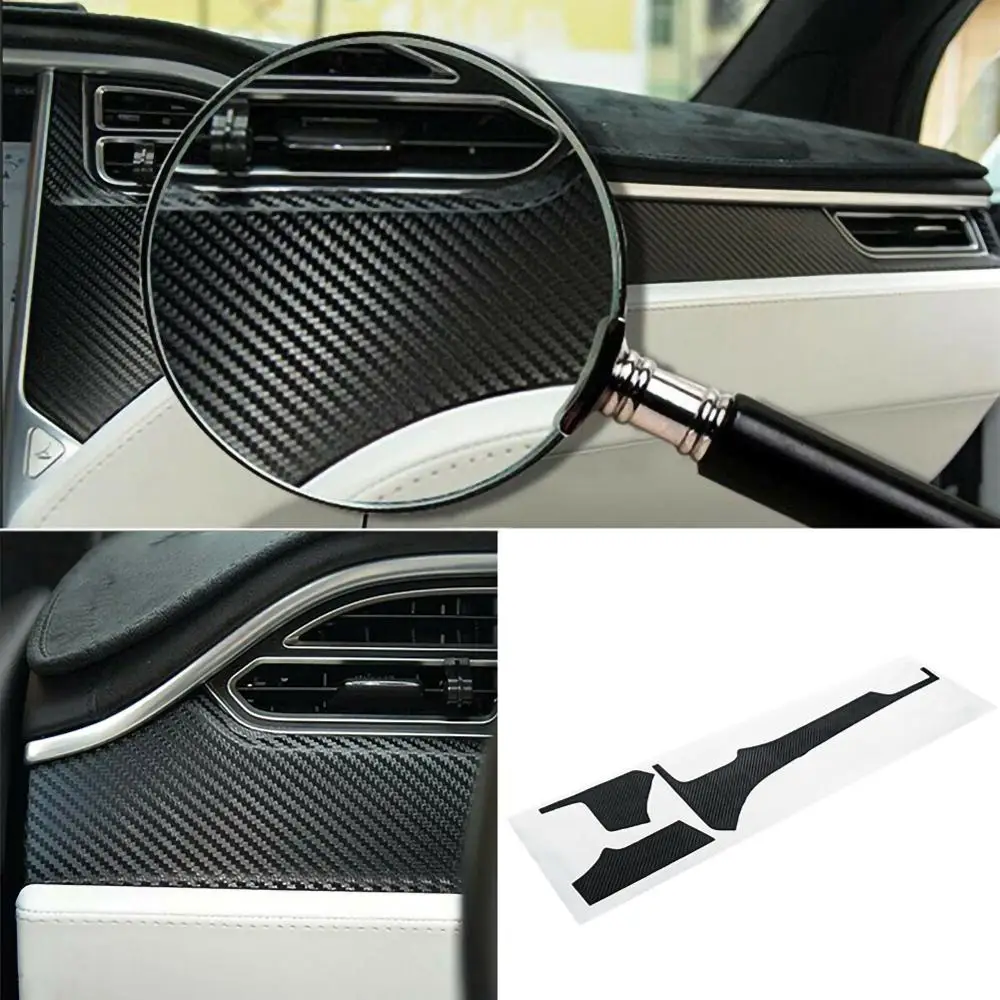 3 шт. приборной панели автомобиля наклейки ПВХ углеродного волокна Набор для Tesla модель X аксессуары