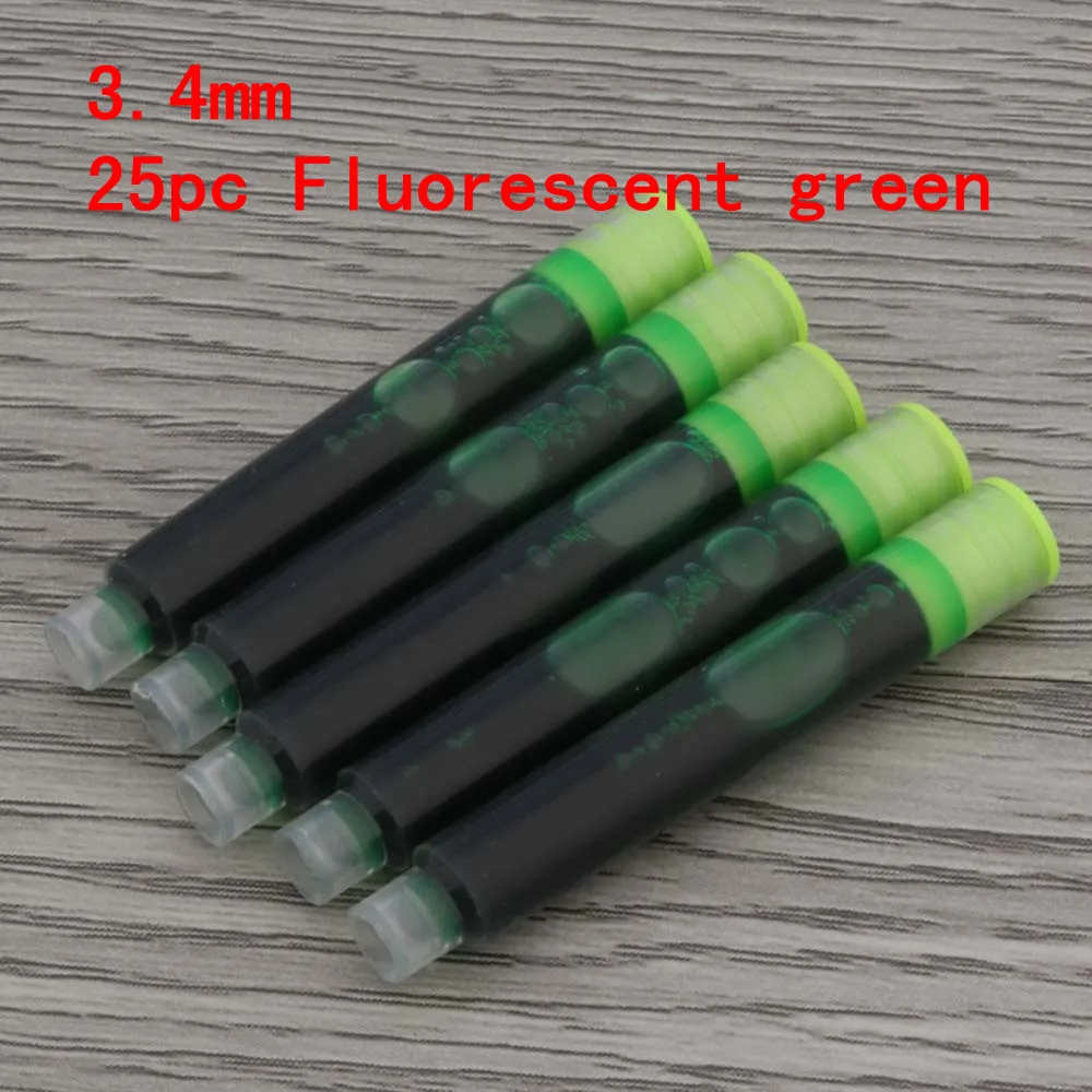 25pcs Universal Fountain Pen Ink Cartridges - Assorted Colors and Sizes for Stationery and Office Supplies
