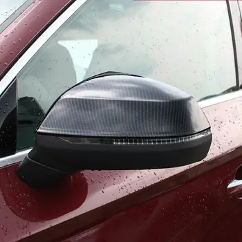 

Black Carbon Fiber Look Side Door Mirror Cover Trim 2pcs for Audi Q5 2018 2019