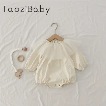 

Baby Girl Clothes Lace Collar Bodysuit 2020 Spring Girls' Baby Long Sleeve Baby Neck Embroidered Cotton Hardcover Bodysuit