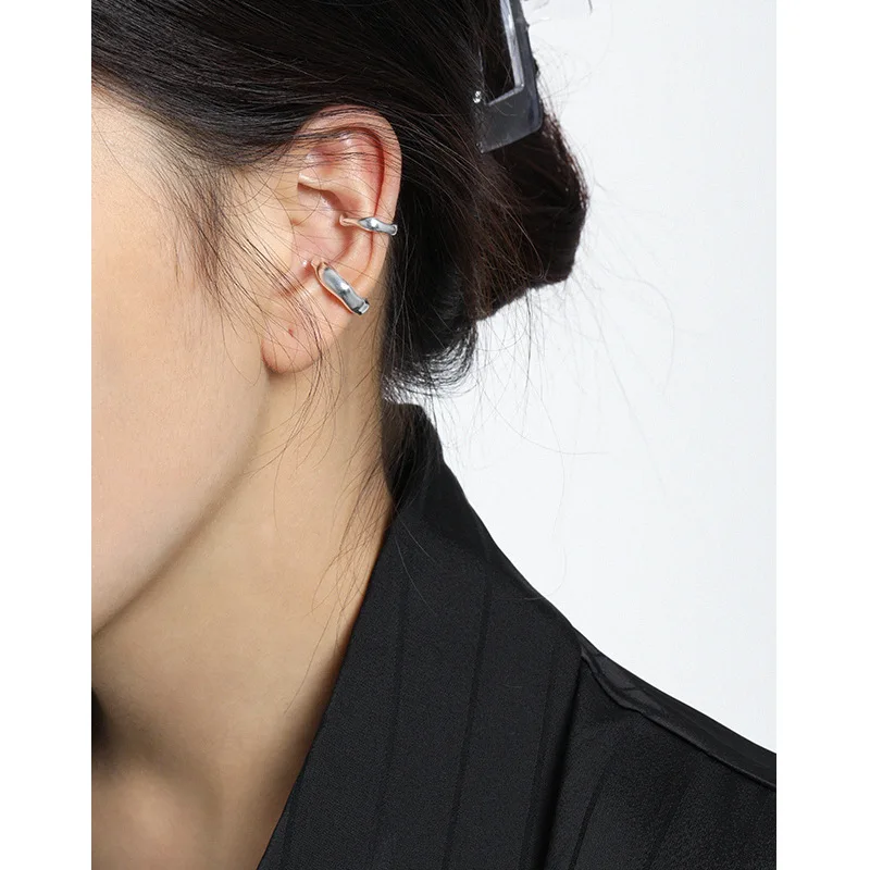 SHANICE 925 Sterling Silver Simple heavy and thick Ear Clip on Earrings Clip Earrings without Piercing for Women Lady Girl 3