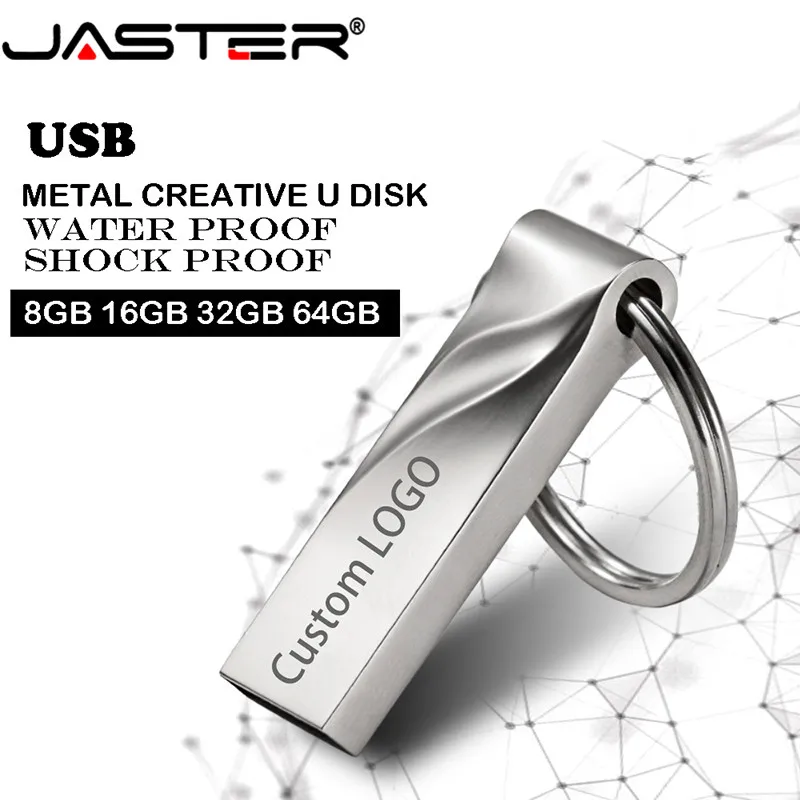 JASTER Customize LOGO USB 2.0 metal wave whistle model usb flash drive 4GB 8GB 16GB 32GB 64GB 128GB  2