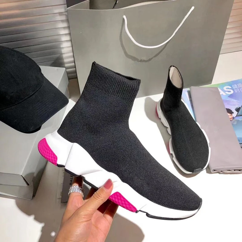 

Women Socks Boots Elastic Ankle Boots platform Flats Heels Shoes Woman Female Socks Boots 2020 Spring Winter Ankle Boots Shoes