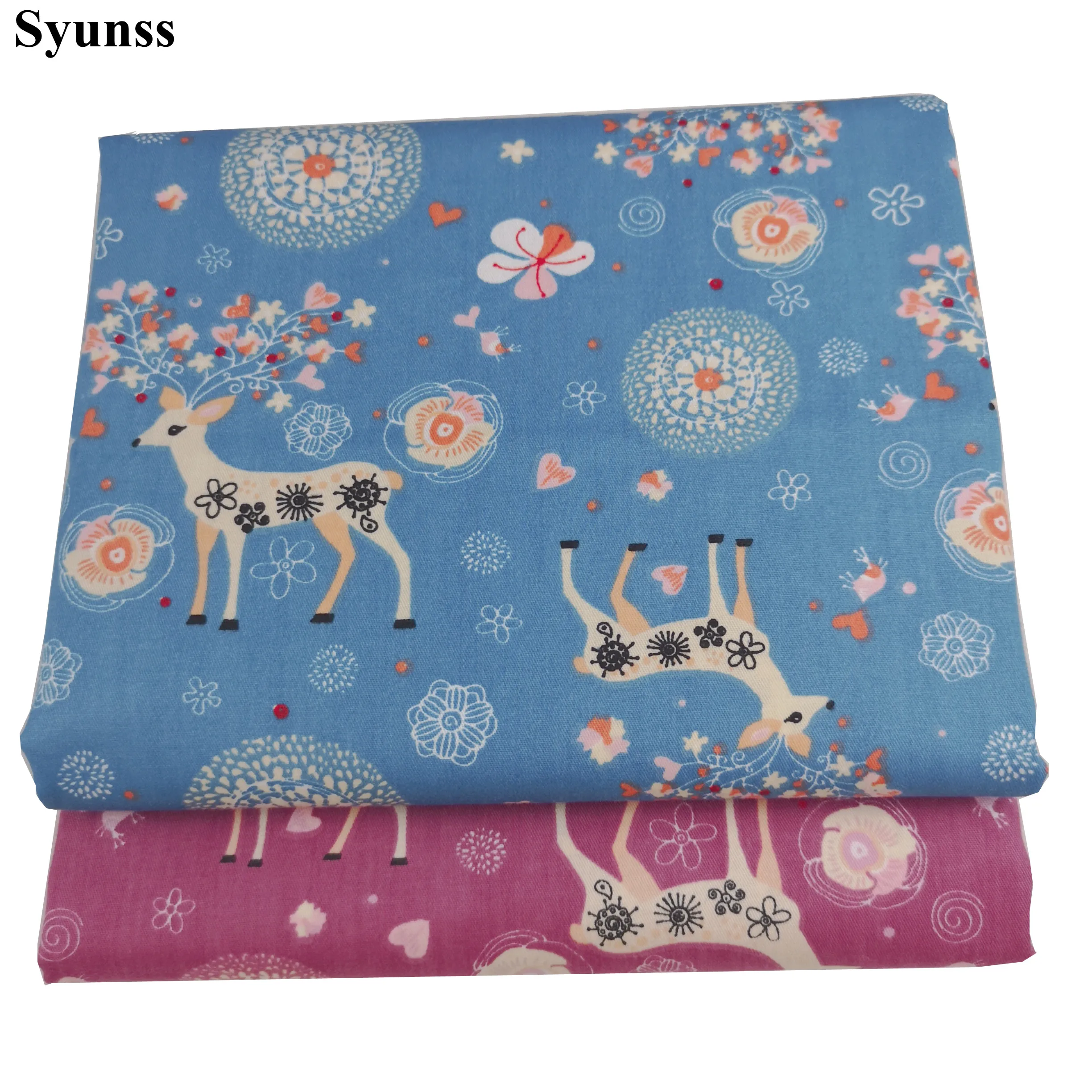 

Syunss 2 Colors Sika Deer Print Twill Cotton Fabric DIY Tissue Patchwork Telas Sewing Baby Toy Bedding Quilting Tecido The Cloth