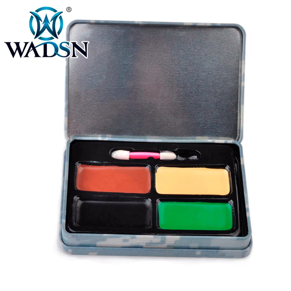

WADSN 4 Color Tactical Camo Face Paint Makeup Kit Hunting Airsoft Army Fans Camouflage Military Kit WEX412 Hunting Accessories