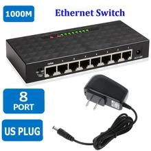 Камер Мгновенной Печати Mini 8-Порты и разъёмы 1000 Мбит/с Настольный гигабитный коммутатор/Быстрый коммутатор для интернет-сети LAN концентратора/полный или полудуплекс обмен интеллектуальный коммутатор