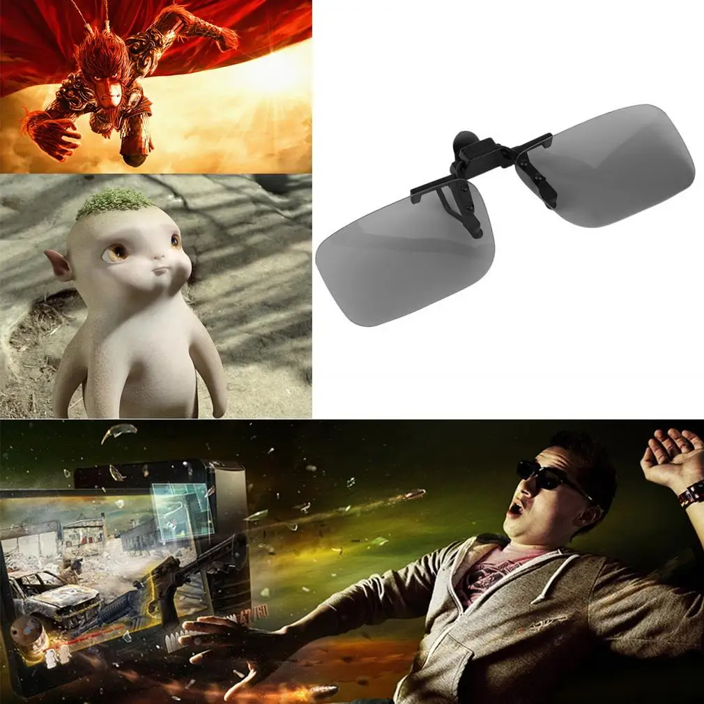 Clip On type Passive Circular Polarized 3D Glasses Clip for 3D TV Movie Cinema Professional 3D Top Quality New Hot Selling