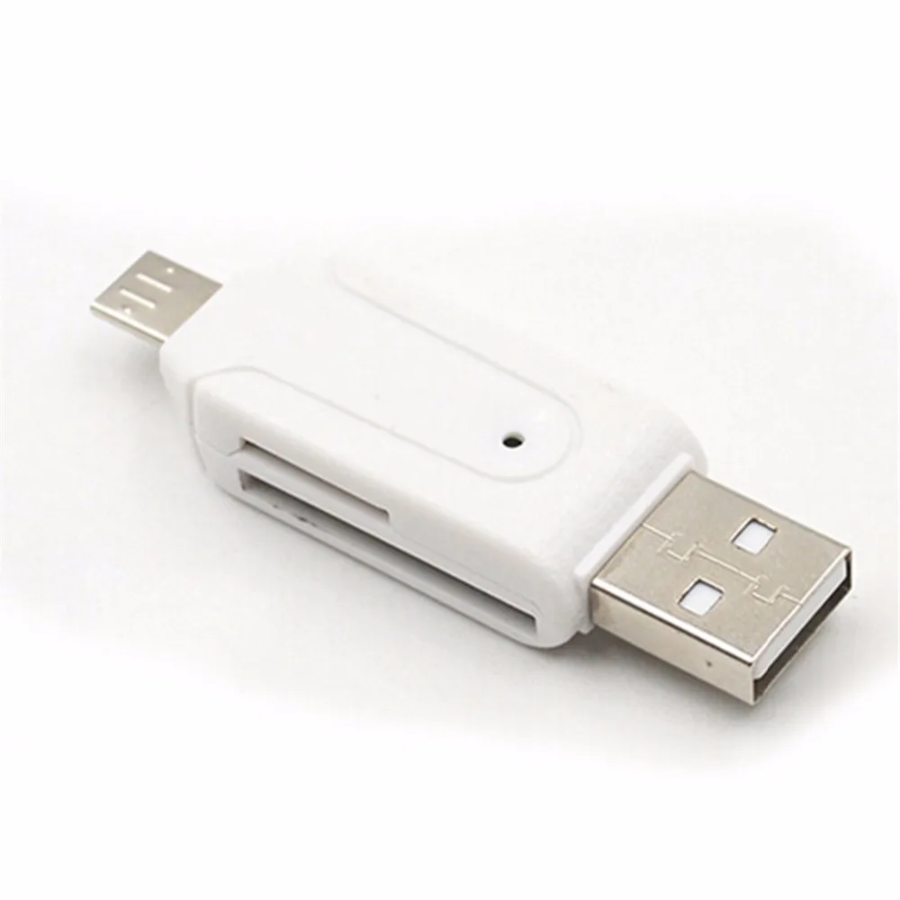 2 в 1 USB OTG кард-ридер Универсальный Micro USB память OTG TF/SD кард-ридер телефон разъем расширения Micro USB OTG адаптер