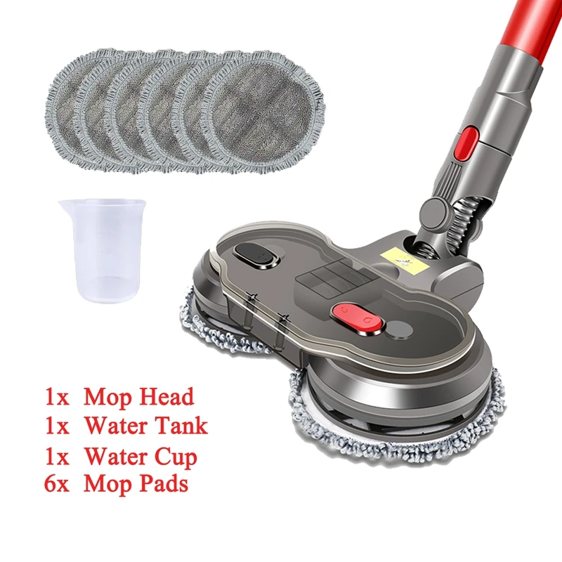 Elektrischer Nass-Trocken-Wischkopf, austauschbare Teile mit Wassertank, Wischkopf, Wischpads, Wasserbecher_voghion.com