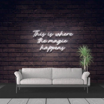 

Custom Made This is Where the magic happens Neon Sign Wall Lights Party Wedding Shop Window Restaurant Birthday Decoration
