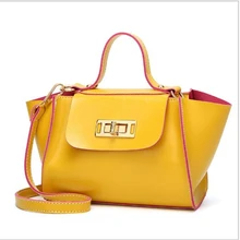 Женская сумка, сумки через плечо, новинка, PU модная простая сумка через плечо с замком, Сумка с крылышками, пельменья, высокое качество