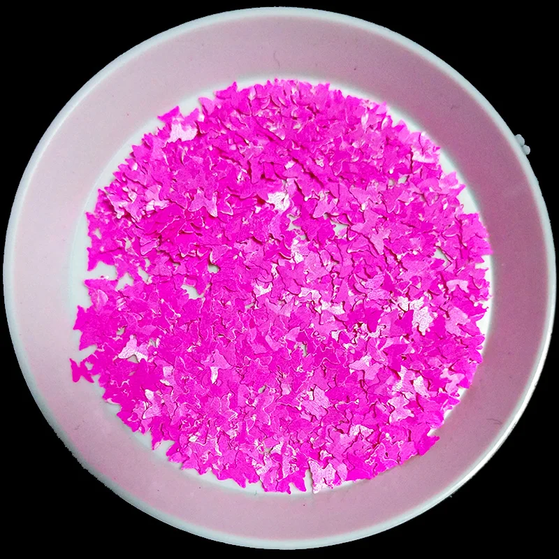 Forma do Coração Pacote Fluorescência Forma Borboleta Unhas Arte Glitter Flocos 3d Neon Lantejoulas Polonês Manicure Dicas 500 g - 7 Brilho p unha