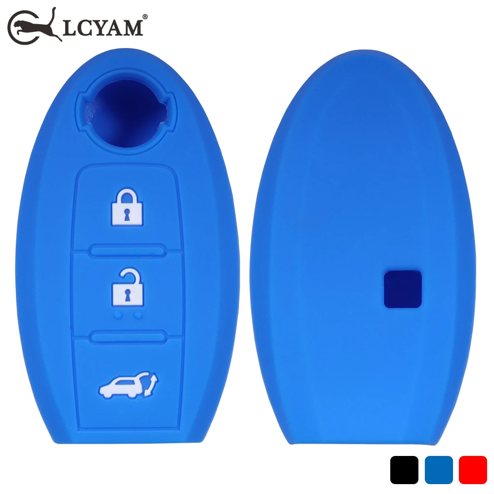 Silicone Key Fob Case Remote Cover Protector 3 Button Fit For Nissan
