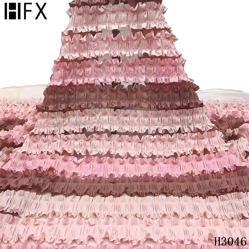 HFX высокое качество фиолетовые кружева с пайетками ткань нигерийская кружевная